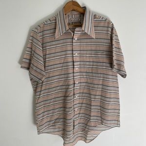 VINTAGE Mens Landmark Cotton Stripe Button Down Skirt Size XL 17-17.5